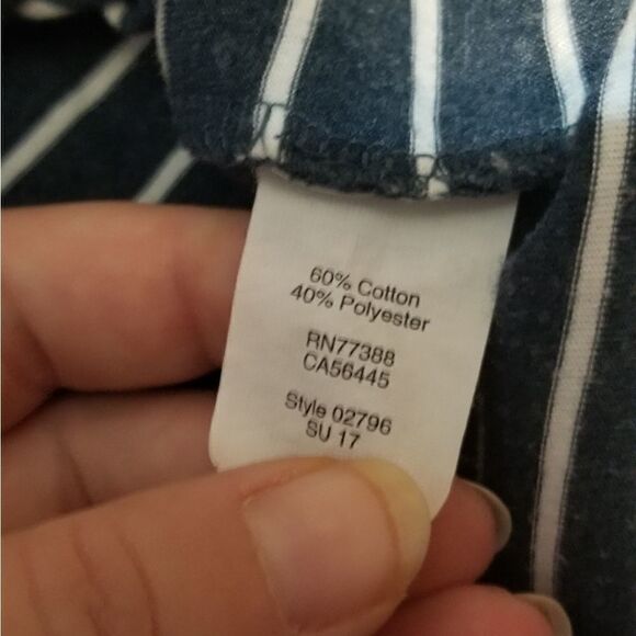 J.CREW blue/white striped pocket tee - Picture 2 of 5